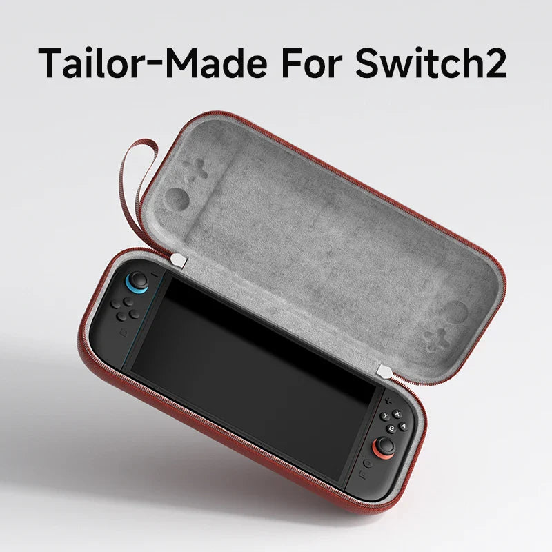 Gaming console case with 'Tailor-Made For Switch2' text on a light gray background