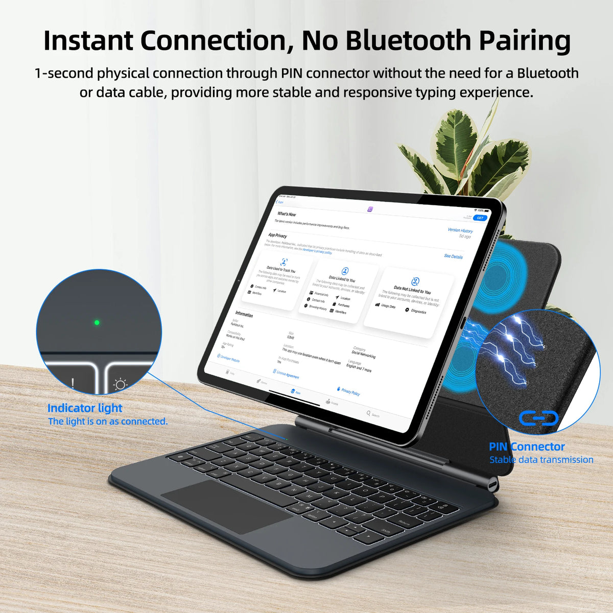 Goojodoq Magnetic Magic Keyboard Case for iPad