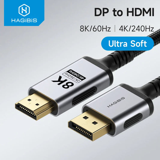 Hagibis DisplayPort to HDMI Cable 8K