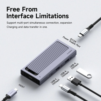 M.2 SSD Hard Enclosure with USB C Hub Magnetic Cover Hagibis
