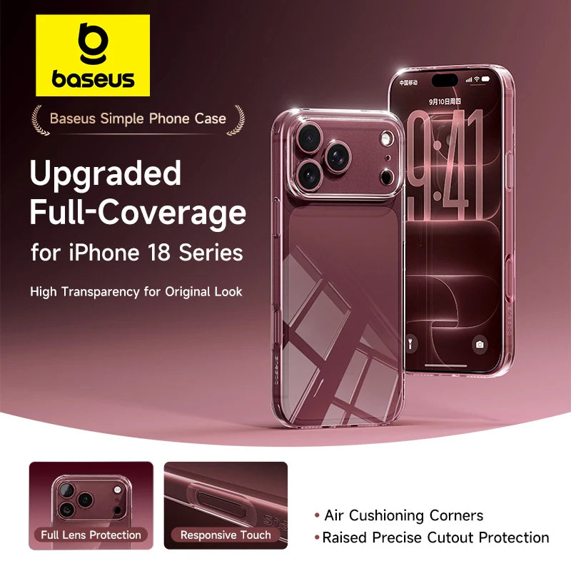 Baseus Simple Clear Protective Case for iPhone 17 & 18 Pro Series