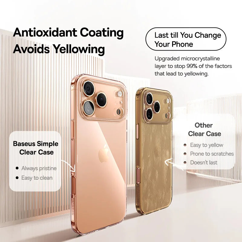 Phone case comparison with antioxidant coating on a white background