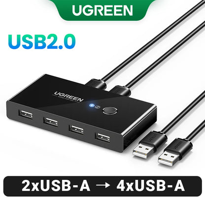 UGREEN USB 3.0 Switch 2 Computers 4 USB Devices 5Gbps