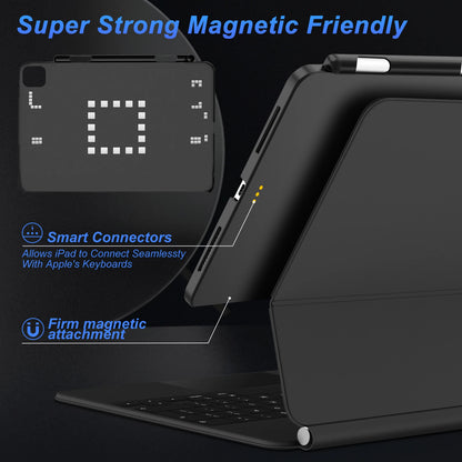 Magnetic Case with Pencil Holder for iPad Goojodoq