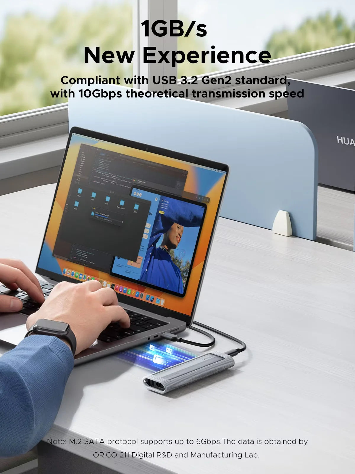 ORICO Tool-Free M.2 NVMe/SATA SSD Enclosure 10Gbps
