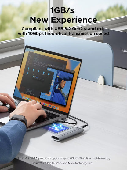 ORICO Tool-Free M.2 NVMe/SATA SSD Enclosure 10Gbps