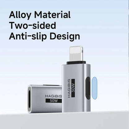 Two metallic devices with 'HAGIBIS' branding on a light blue background