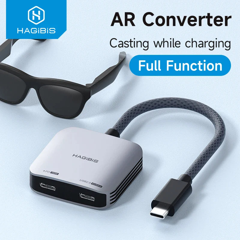 USB C Splitter 100W 4K/60Hz 2 in 1 Hagibis