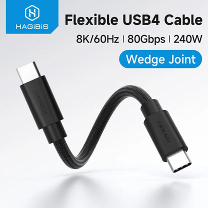 Hagibis Flexible USB4 Cable with specifications on a white background