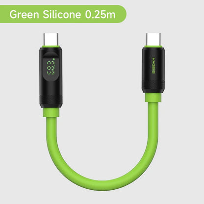 USB C to USB C Short Cable 240W 40Gbps USB4 With LED Display Hagibis