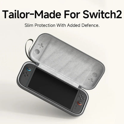 Nintendo Switch case with 'Tailor-Made For Switch2' text on a white background