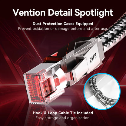 VENTION Cat8 RJ45 Ethernet Cable 40Gbps