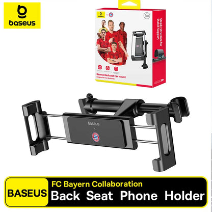 Baseus back seat phone holder with FC Bayern collaboration on a white background