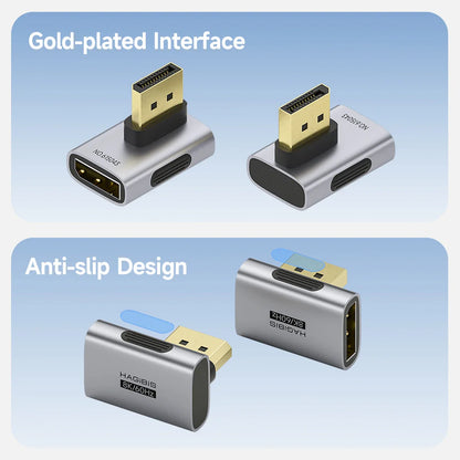 Two USB adapters with gold-plated interfaces and anti-slip designs on a blue background.