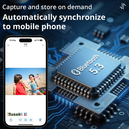 Smartphone displaying app interface with Bluetooth 5.3 chip in the background