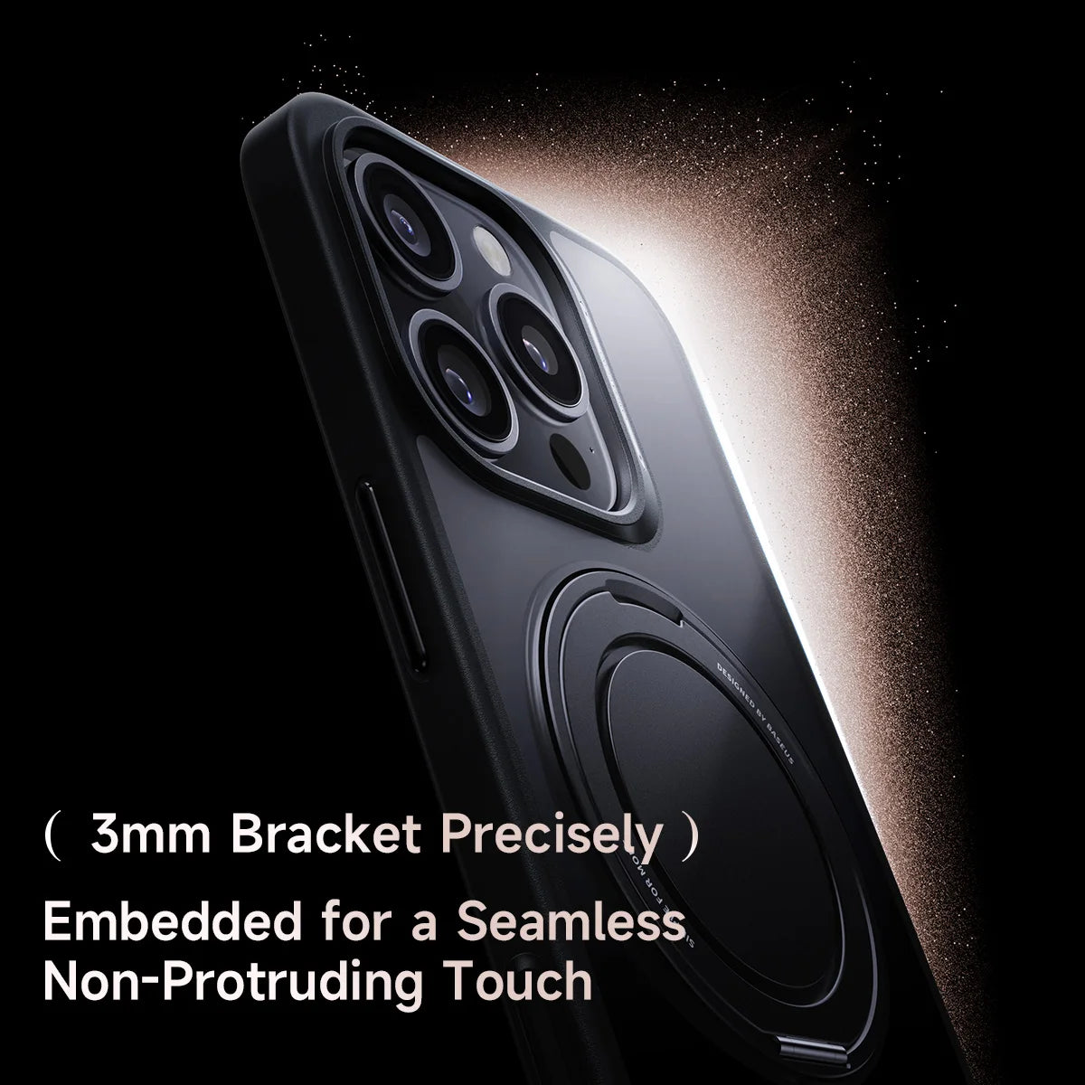 Phone case with a 3mm bracket embedded for a seamless touch