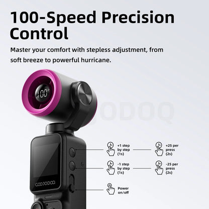 GOOJODOQ GFS025 Handheld Camera Fan with 180° Gimbal