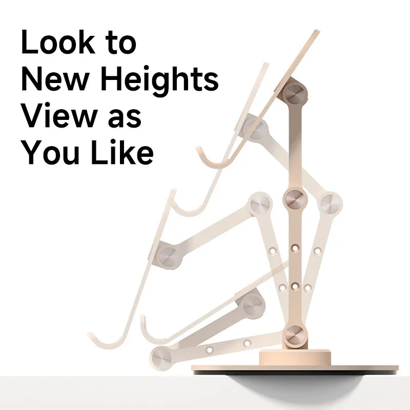 Wooden geometric sculpture with text 'Look to New Heights View as You Like' on a white background