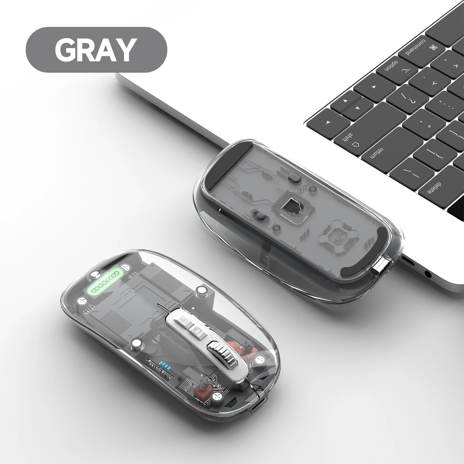 Transparent Bluetooth Wireless Mouse Goojodoq
