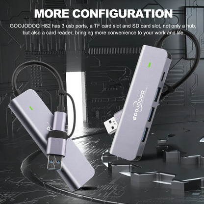 Hub 2 in 1 USB-C & USB-A Super Speed 5Gbps Goojodoq