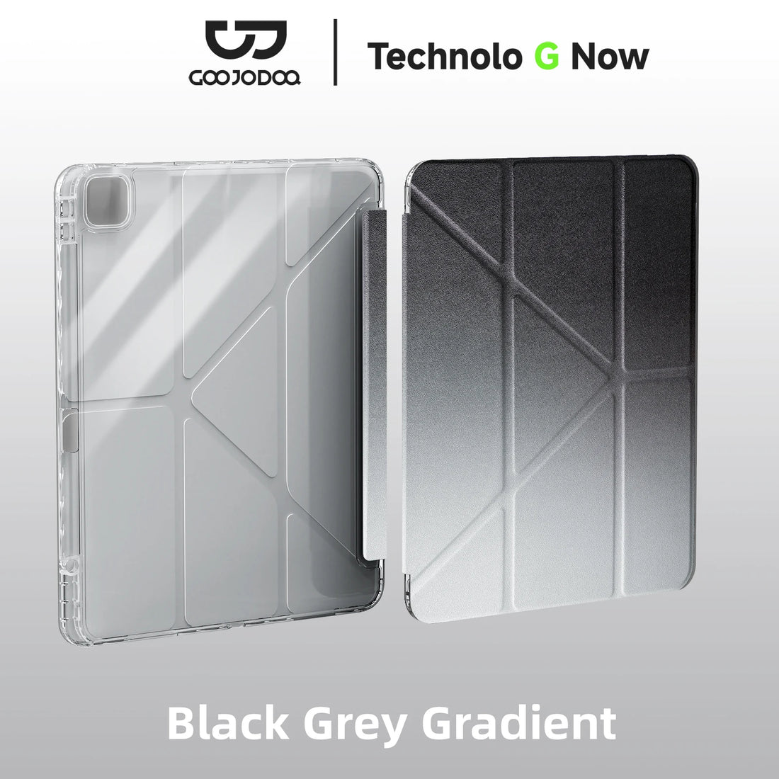 Black and grey gradient phone case with Coogidooa branding on a white background