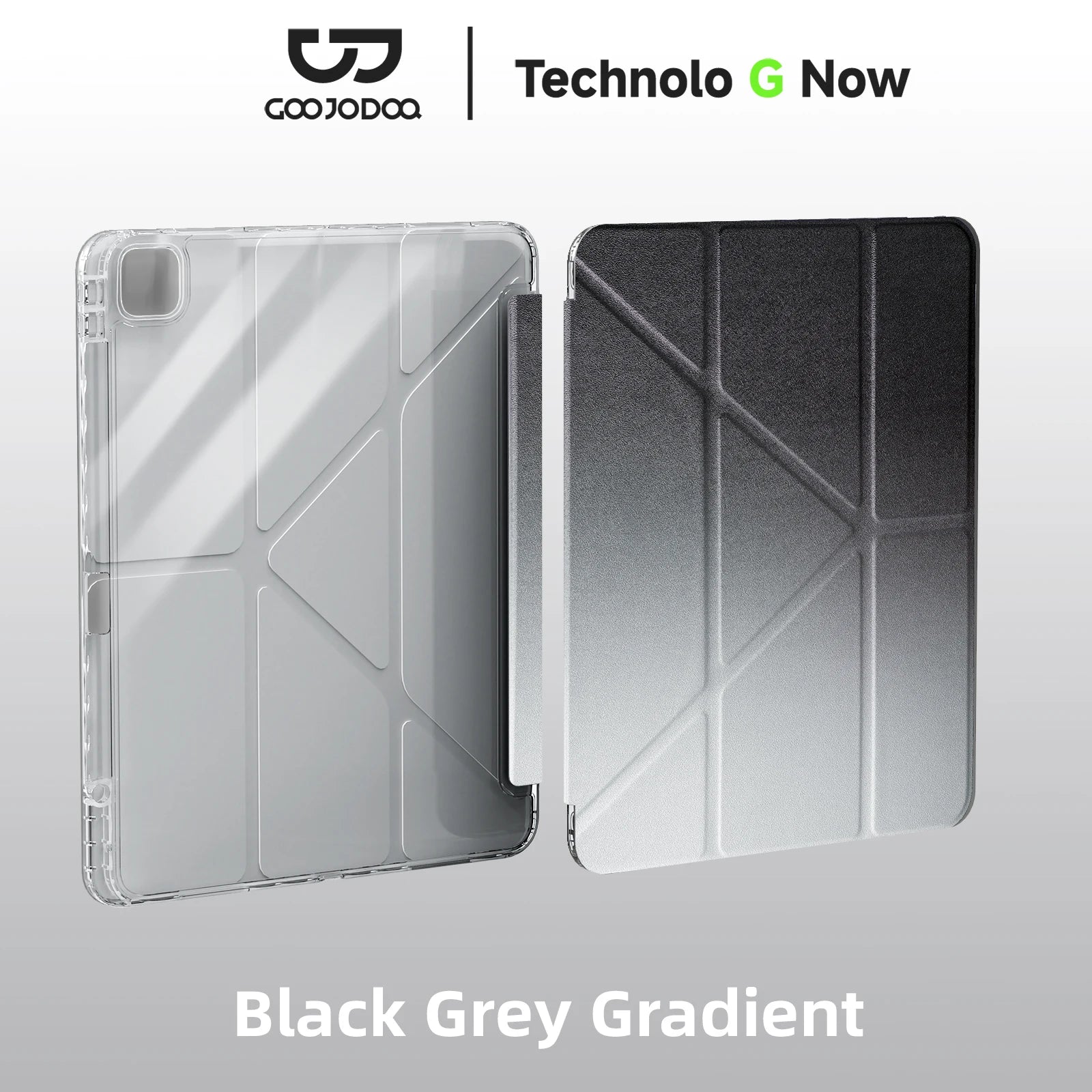 Black and grey gradient phone case with Coogidooa branding on a white background