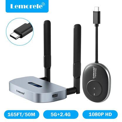 Lemorele 5G Wireless HDMI & VGA Extender 50M 1080P