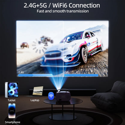 720P HD Mini Portable Projector with Bluetooth Speaker Goojodoq