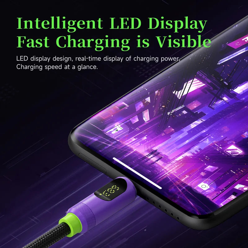 Magnetic USB C to USB C Cable With LED Display Hagibis