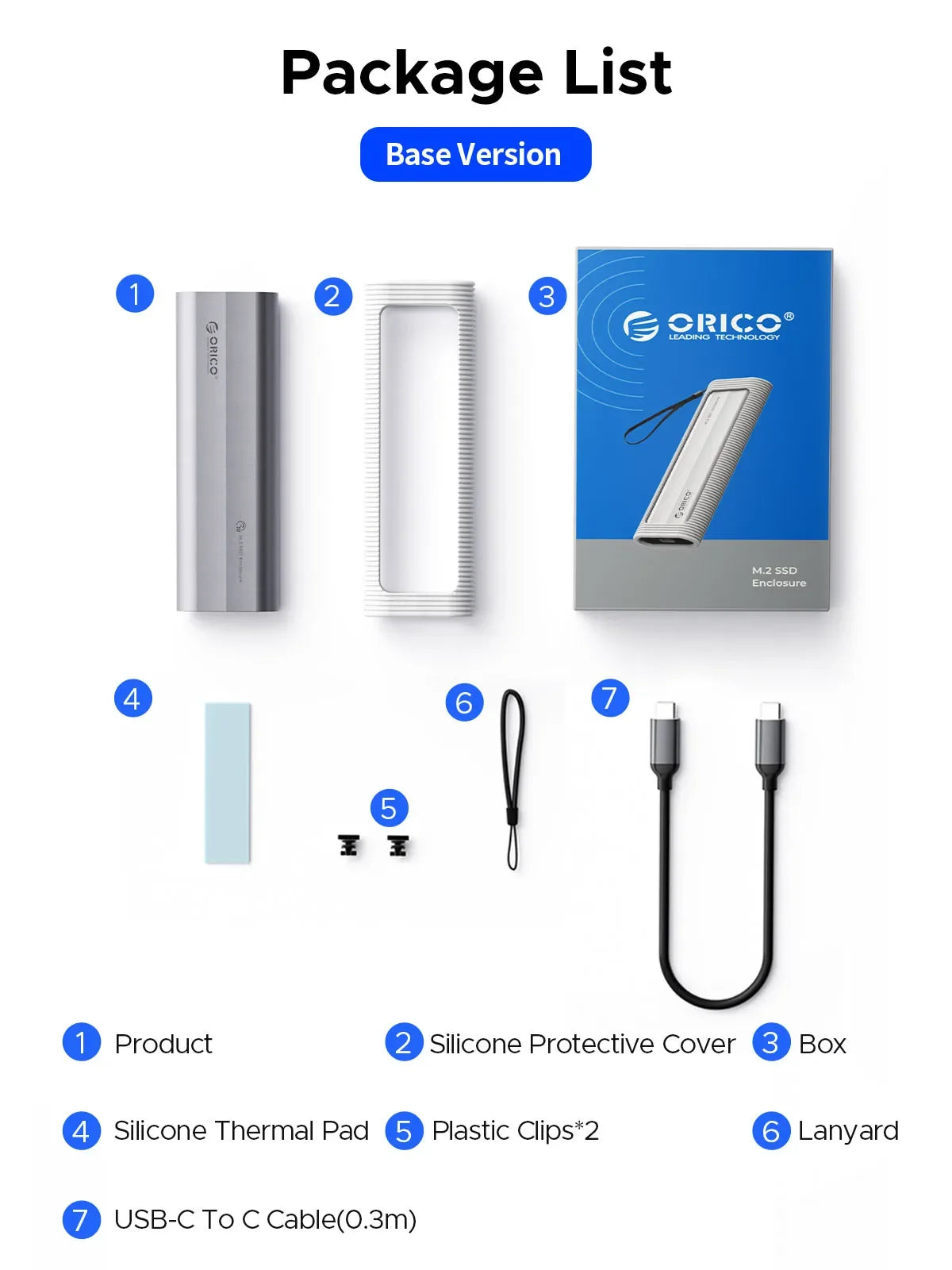 ORICO Tool-Free M.2 NVMe/SATA SSD Enclosure 10Gbps
