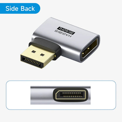HDMI to DisplayPort adapter with 'HAGIANS' branding on a white background