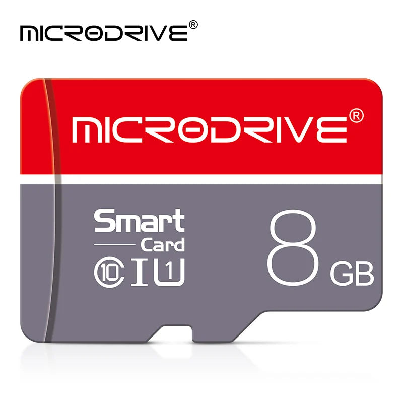 Microdrive 8GB smart card on a white background