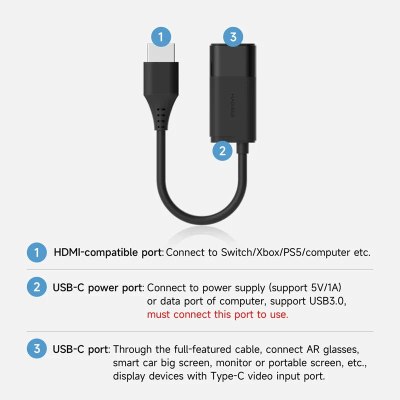 HDMI to USB C Video Adapter 4K 60Hz Hagibis