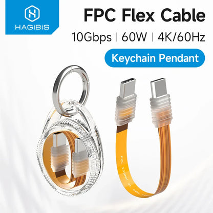 FPC USB C Flexible Soft Cable Portable Keychain Hagibis