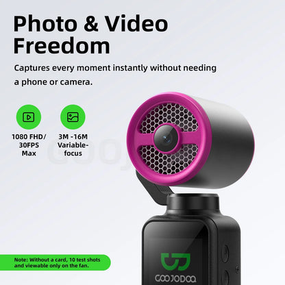GOOJODOQ GFS025 Handheld Camera Fan with 180° Gimbal