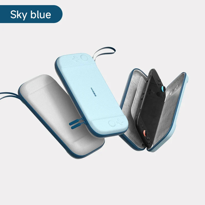 Light blue phone case with a white interior on a light gray background