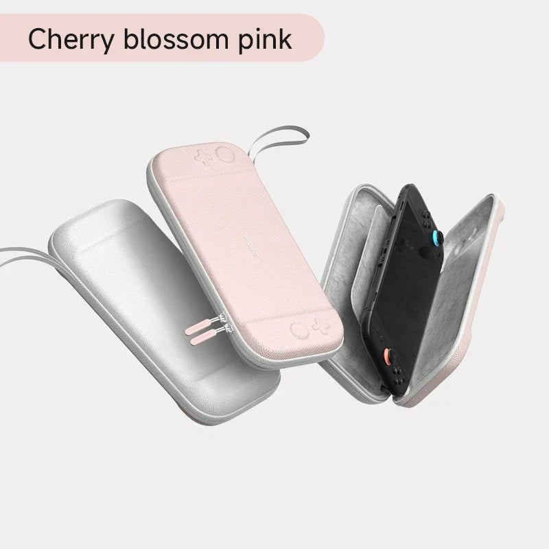 Pink phone case with a black phone inside on a white background