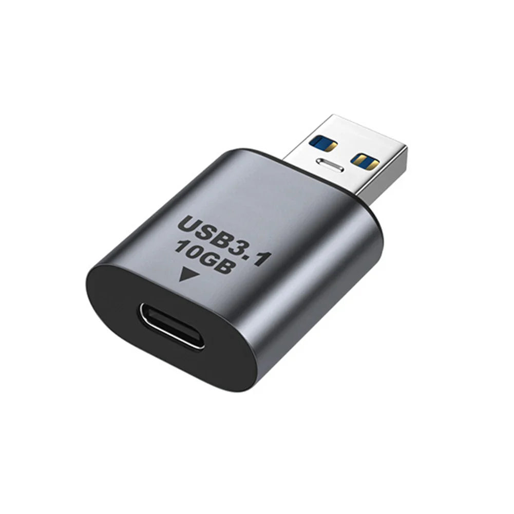 USB adapter with USB 3.1 and USB-C connectors on a white background