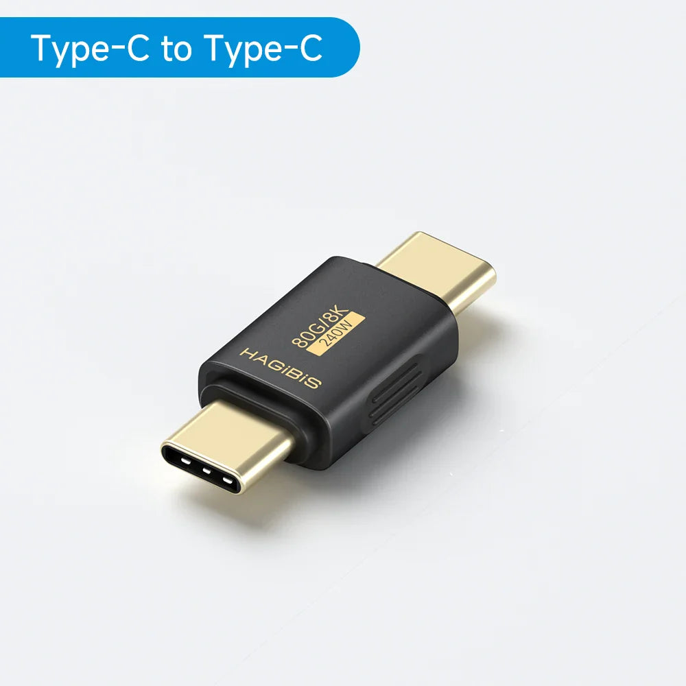 Type-C to Type-C adapter with Hagibis branding on a white background