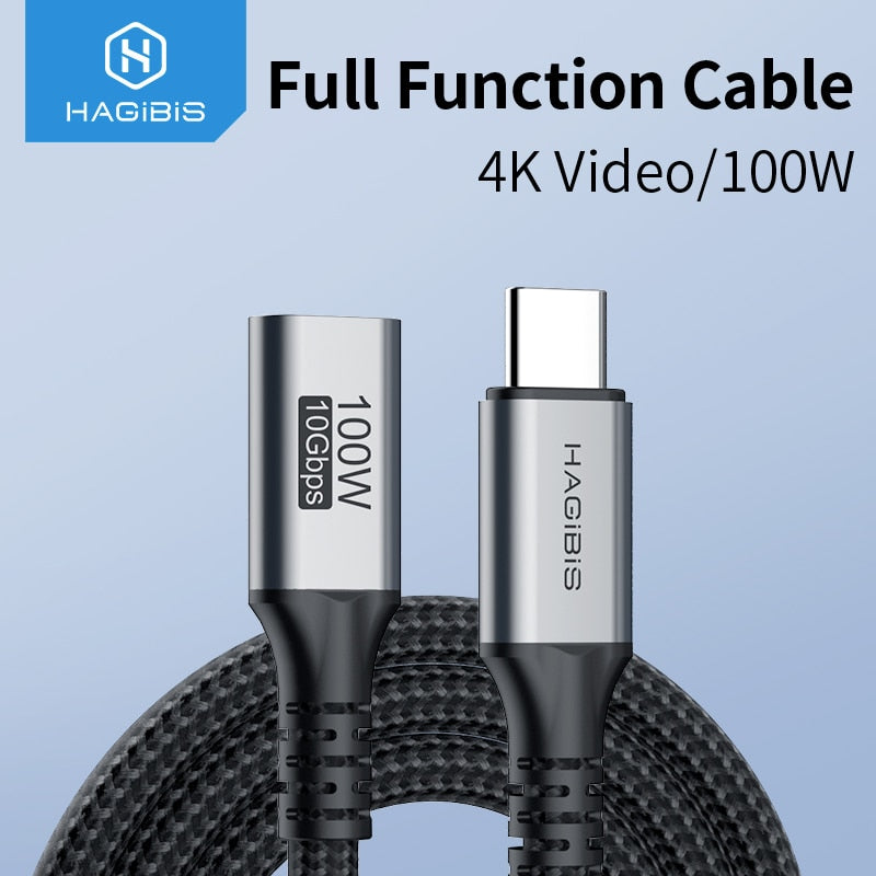USB C Extension Cable USB 3.2 Gen2 Male to Female HAGIBIS