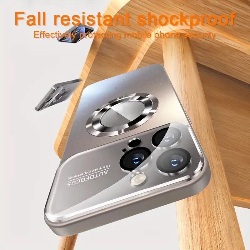 Phone case with fall-resistant shockproof feature on a wooden surface