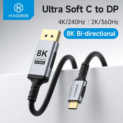 USB C to DisplayPort 1.4 Cable Super Soft Hagibis