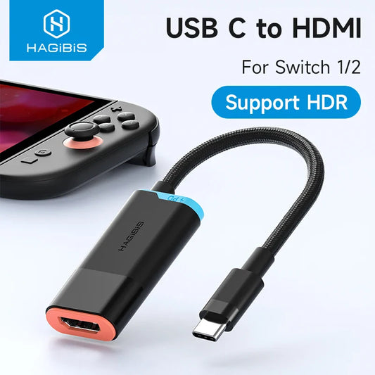 Hagibis USB-C to HDMI Adapter for Nintendo Switch 4K 60Hz HDR