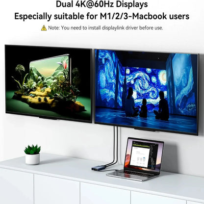 ACASIS DS0602 DisplayLink Dual 4K 60Hz USB-C Hub 100W