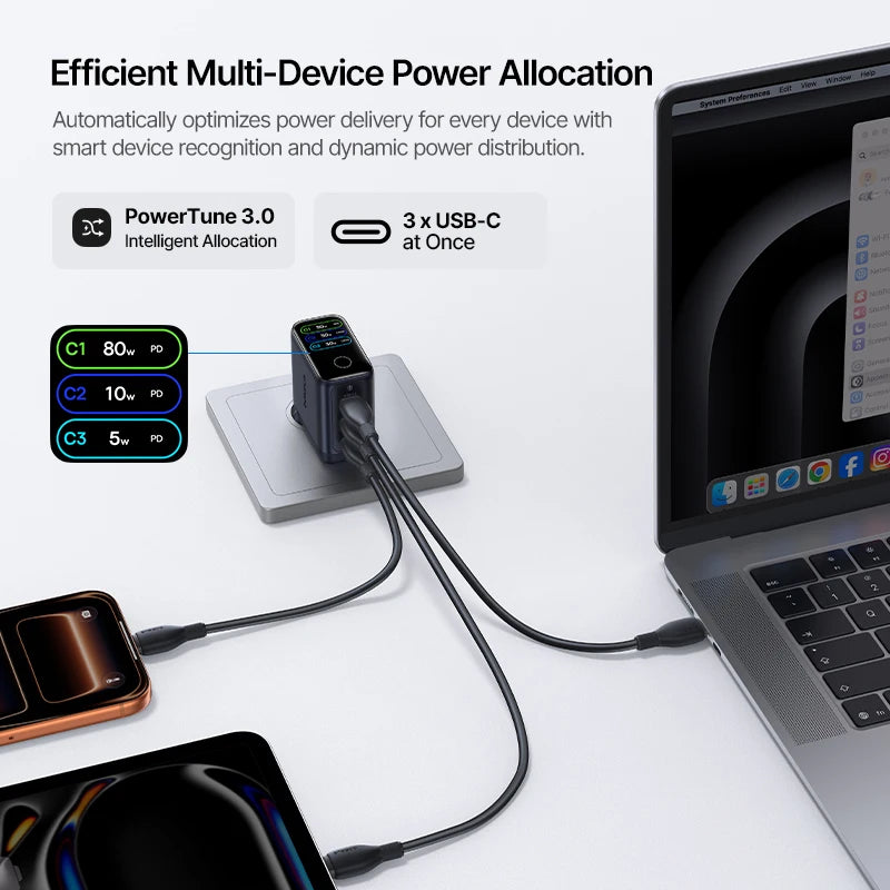 Baseus PicoGo Pro AH22 100W USB-C Charger with Smart Display