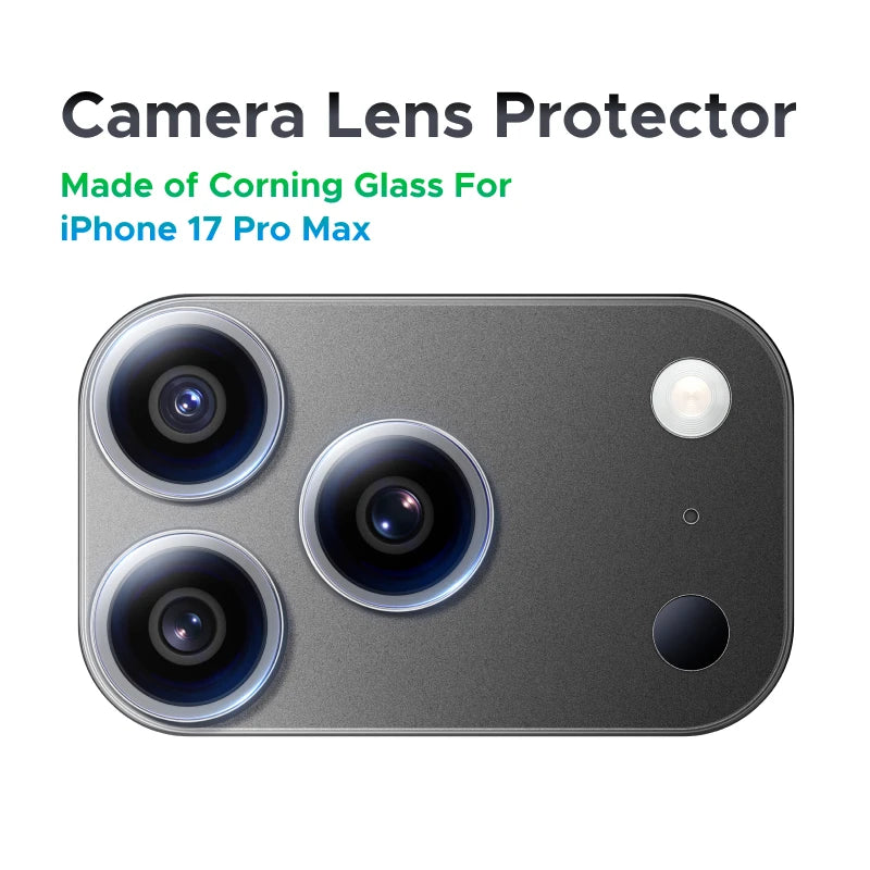 Camera lens protector for iPhone 17 Pro Max on a white background