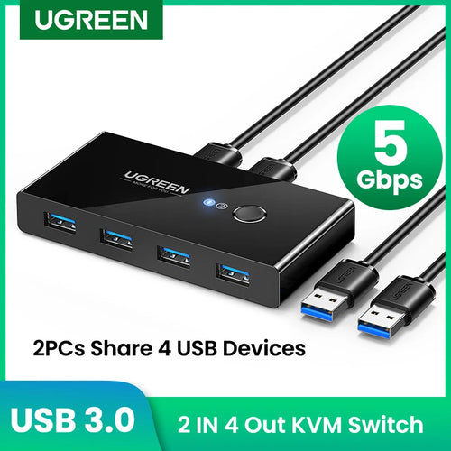 UGREEN USB 3.0 Switch 2 Computers 4 USB Devices 5Gbps