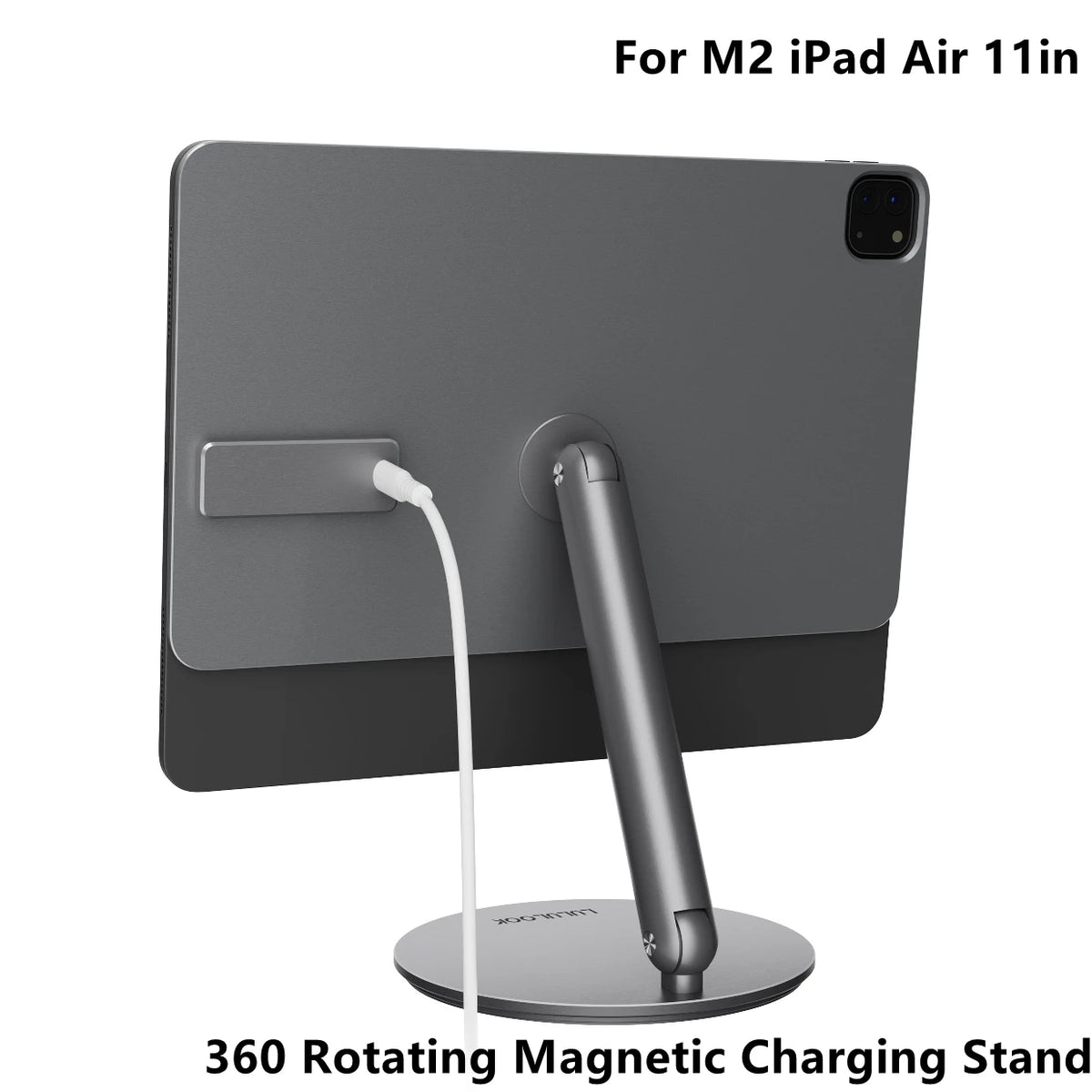 360 Rotating Magnetic Charging Stand for M2 iPad Air 11in on a white background