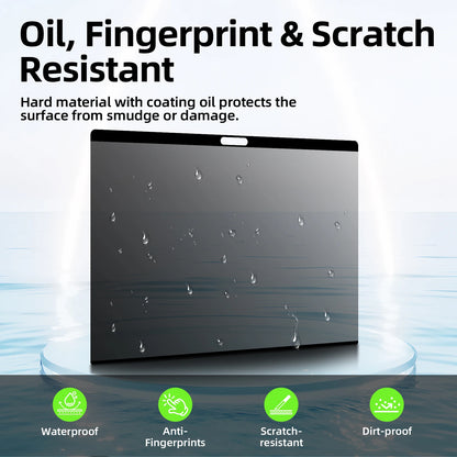 Product with oil, fingerprint, and scratch resistance features on a white background