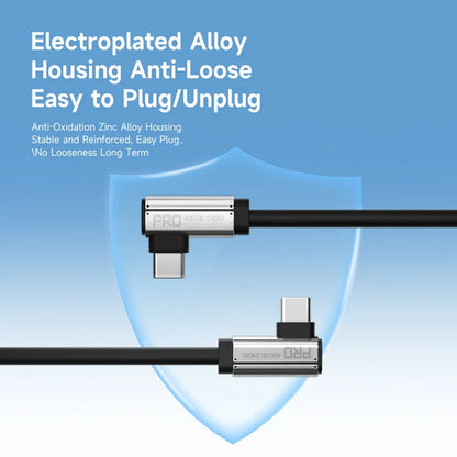Two USB cables with electroplated alloy housing on a blue background
